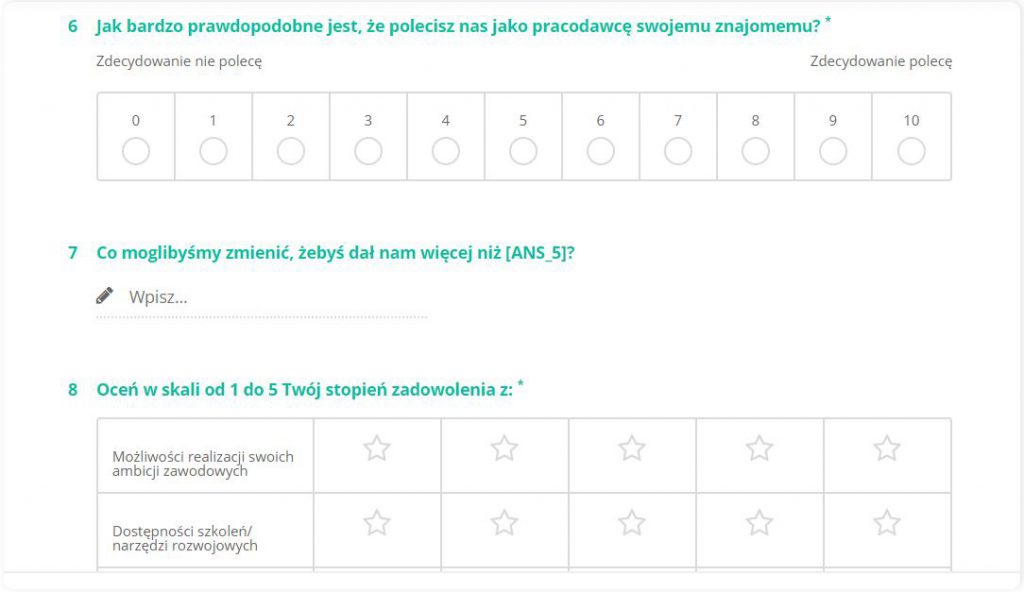 ankieta exit inerview przykład